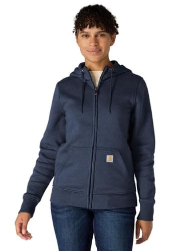 Image of Carhartt, Women's, Relaxed Fit Midweight Full-Zip Sweatshirt, Navy, M