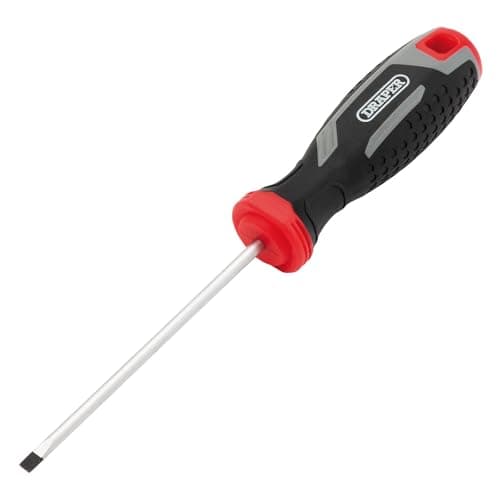 Image of Draper Slotted Parallel Soft Grip Screwdriver, SL4 x 100mm - 13387 - Magnetic Tip, CRV Blade