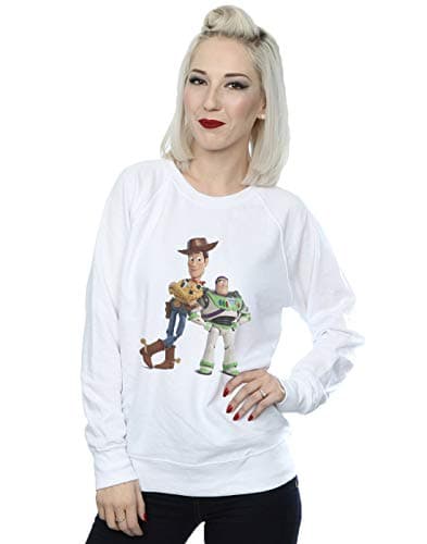 Image of Disney Women's Toy Story Buzz And Woody Standing Sweatshirt White X-Large