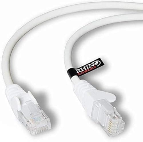 Image of rhinocables CAT 6 High-Speed Gigabit Ethernet Cable - Patch Network Lead for LAN| Snagless UTP With LSZH Jacket | RJ45 Connector - Internet, Router, Modem, Smart TV, PC & More (2m, White, Pack of 1)