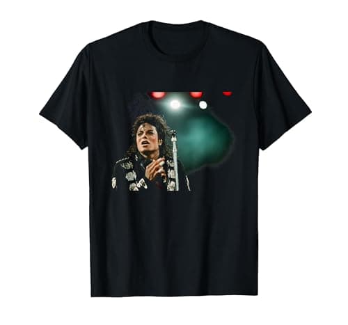 Image of Michael Jackson On World Bad Tour Live at Wembley 1988 T-Shirt, Men, Black, 6X-Large