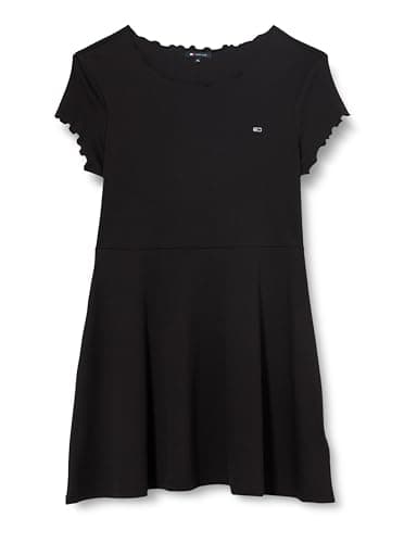 Image of Tommy Jeans Womens Tjw Babylock F&f Ext Dw0dw20614 Flare Dress, Black (Black), XL UK