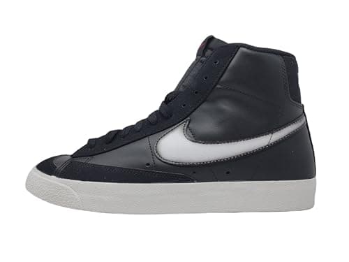 Image of NIKE Blazer Mid '77 Mens Shoes, Black/Summit White-noble Red, 10.5 UK