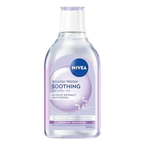 Image of NIVEA Soothing Micellar Water for Sensitive Skin (400ml), Gentle Makeup Remover for Sensitive Skin, Micellar Cleanser with Licorice Extract and Panthenol