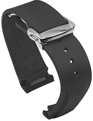 Image of BBZ 20mm 22mm Curved End Rubber Watch Band Compatible with Omega Seamaster 150/300/600 Speedmaster Planet Ocean Sports Silicone Strap Bracelet
