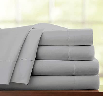 Image of 100% EGYPTIAN COTTON 400 THREAD COUNT HOTEL QUALITY EXTRA DEEP 16" FITTED SHEET (Double, Grey)