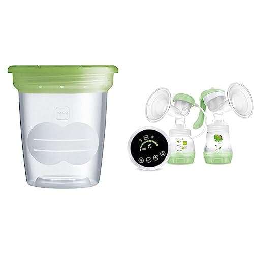 Image of MAM Storage Pots for Baby Food Manual Breast Pump, Containers, 5 Pots + 2-in-1 Single Electric Breast Pump, Flexible Use Electric and Manual Breast Milk Pump