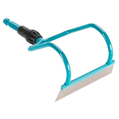 Image of Gardena combisystem Draw Hoe: Garden hoe for weeding and loosening the soil under great loads, 12 cm working width, rust-free stainless steel blade, fits on combisystem handles (3192-20)