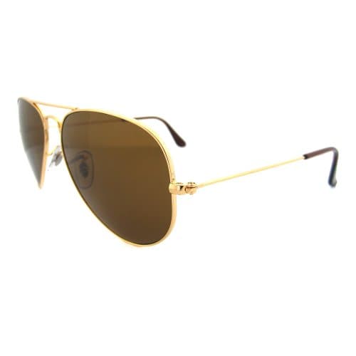 Image of Ray Ban RB 3025 001/57 Gold "The ICONS" Unisex Polarized Aviator Sunglasses 55mm