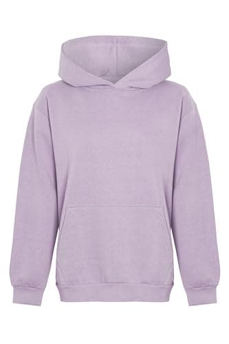 Image of imporio 11 Women's Lightweight Pullover Hoodie Soft Stylish Without Drawstring Ladies Hoodie UK Size S-XL (UK, Alpha, S, Regular, Regular, Purple Ice)