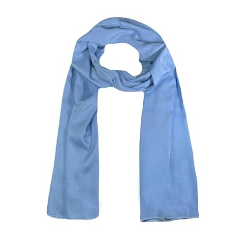 Image of WESTEND CHOICE Ladies Scarves Large Plain Rayon Scarf Shawl Women Head Scarf Stole Neck Wrap women's scarves & wraps 180x70 cm (Light blue)