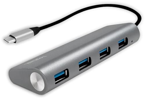 Image of LogiLink USB Hub for PC/Laptop Aluminium Housing grey Silver 4-port