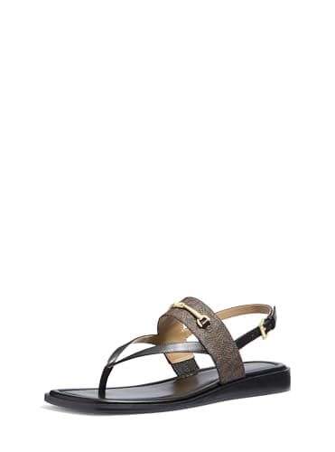 Image of Michael Kors Women's Lena Sandal, Black/Brown, 6 UK