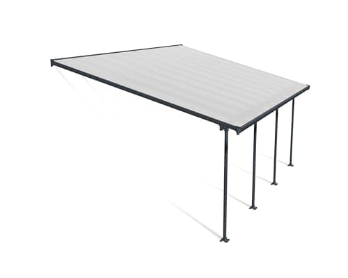 Image of Palram Canopia Veranda Pergola Patio Cover Feria 4x6.06 Aluminum structure for Year-Round Use - Grey
