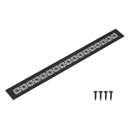 Image of sourcing map Aluminum Alloy Air Vents, 500 x 50mm / 19.7 x 2" Rectangle Louvered Ventilation Grille Cover with Mounting Screws for Door Cabinet Wardrobe, Matt Black