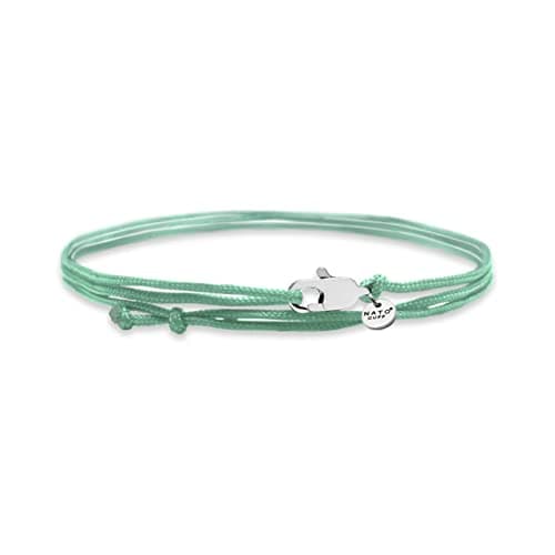 Image of Nato Cuff - Nylon Double Wrap Bracelet - Handmade in France - Adjustable - Men's or Women's Jewelry (Green)