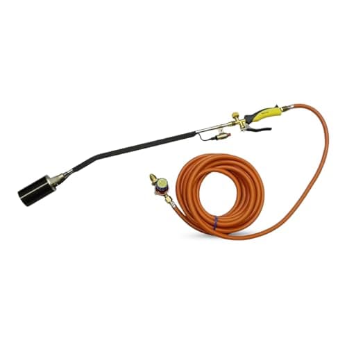 Image of BRENNER Propane Weed Burner Torch Kit – Heavy Duty Gas Torch for Roofing, Weed Control & Outdoor Heating (Dual & Triple Head Options) (Single Head +10m Hose)