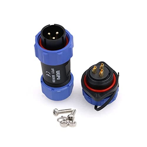 Image of ZBLZGP WEIPU SP21 3 Pin Industrial Plastic IP68 Male Plug Female Socket Waterproof Connector Flange Cable Wire Aviation Connectors SP2110/P+SP2113/S