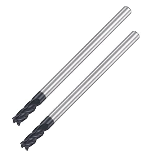 Image of sourcing map Square Nose End Mill, 3mm Tip Dia Solid Carbide AlTiN Coated CNC Router Bits 4 Flute Spiral Milling Cutter HRC45 with 4mm Shank 50mm (2-inch) Length, 2pcs