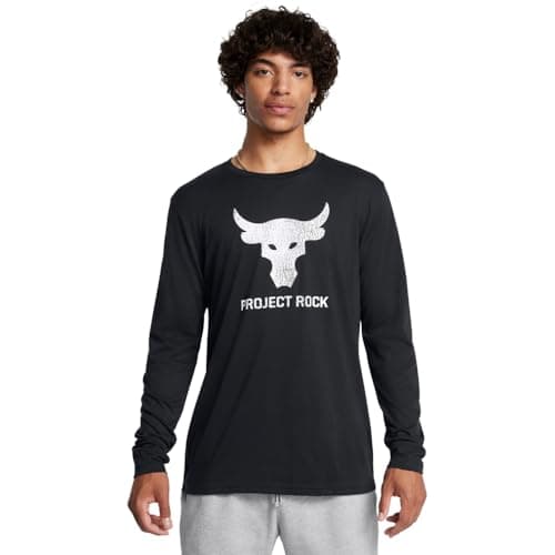 Image of Under Armour Men's Project Rock Brahma Bull Long Sleeve, (003) Black / White / White, L