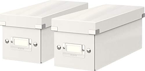 Image of Leitz Click & Store 60410001 CD Storage Box, White, Pack of 2