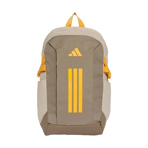Image of adidas Unisex Power Backpack, Khaki Six/Khaki Three/crew yellow, One Size