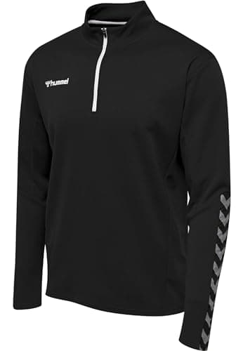 Image of hummel Hmlauthentic Men's Half Zip Sweatshirt Black/White