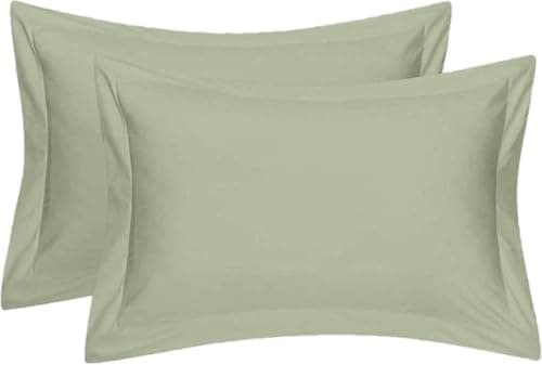 Image of 100% Egyptian Cotton Count Ultra Soft Envelope Closure, Gorgeous Pillow Shams Set 2pc Soft & Silky Sateen Weave Bed Pillow Covers, Standard 20"x26" (Silver)