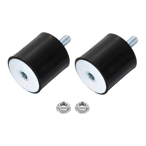 Image of sourcing map M10 Rubber Mounts, 2Pcs 50x50mm(DxH) Rubber Cylindrical Anti Vibration Isolator Shock Absorber with Lock Nut for Car Bobbin Generator Air Compressors