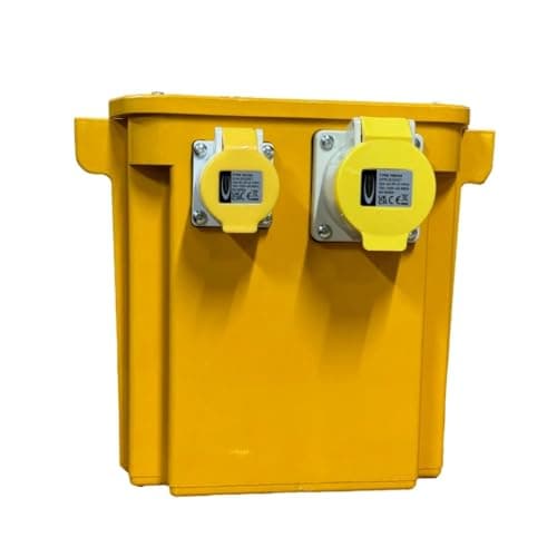 Image of 5kVA 110V Continuous Transformer Heavy Duty Portable Site Transformers with 2x 16A & 1x 32A Sockets IP44 Rated, Ideal for Construction and Industrial Use