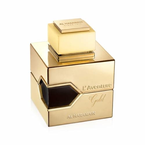 Image of Al Haramain L’Aventure Gold Eau de Parfum 100ml – Floral Woody Fragrance with Bergamot, Rose, Vanilla & Musk – Long Lasting Luxury Arabian Perfume Spray – Elegant Ladies Scent Gift for Her