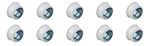 Image of Wardrobe Rail Rod END Supports Brackets Socket Round 19MM White Concealed FIX x10