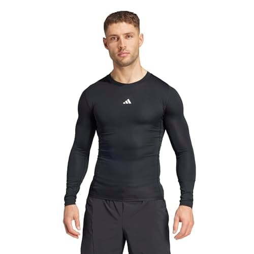 Image of adidas Techfit Compression Men's Long-Sleeved T-Shirt, Black / White, XL