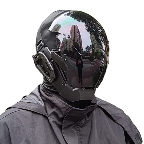 Image of KYEDAY Punk Mask Cosplay for Men, Cosplay Halloween Mask Fit Party Music Festival Accessories