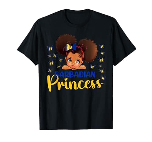 Image of Barbadian Princess Barbados for Black Girls Kids T-Shirt