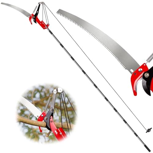 Image of Walensee Telescopic Tree Pruner 2-in-1 Long Reach Loppers & Saw, 4.3 M Extendable Pole Tree Trimmer with Steel Blade, Branch Cutter, Lightweight High-Strength Handles for Easy Garden Tree Care