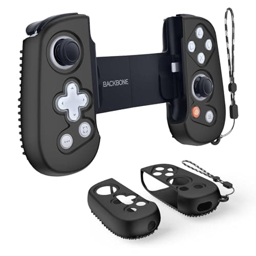 Image of Handle Protective Case for Backbone One Mobile Gaming Controller with Lanyard, Silicone Grip Case Cover Compatible with Backbone One Mobile Gaming Controller Handle 1st 2nd Gen (Black)