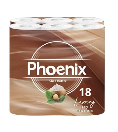 Image of Phoenix Soft Shea Butter Fragranced Luxury Toilet Rolls Bulk Buy – Quilted White 3 Ply Toilet Paper - Toilet Tissue 150 Sheets per Roll (18)