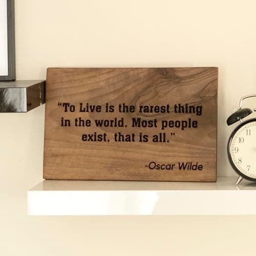 Image of Custom Quote Wooden Plaque – Personalized Real Walnut Wood Sign with Your Message – Rustic Wall or Shelf Decor (6x6 Inches)