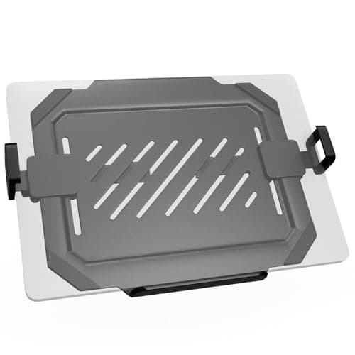 Image of WORLDLIFT Laptop VESA Mount Tray for Monitor Arms, Adjustable Holder Fits 12" to 17" Laptops, Compatible with 75x75 & 100x100 mm VESA Holes, Vented Design with Secure Clamps & Rubber Pads