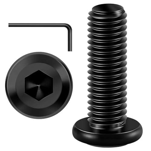Image of Wavanta 20Pcs M8 Bolts, M8 x 25mm Flat Head Hex Socket Cap Screws Bolts, 304 Stainless Steel Furniture Bolt Full Thread, Black Oxide, with Hex Key