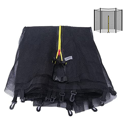 Image of PRELGOSP Trampoline Net Replacement, 5ft 6ft 8ft 10ft 12ft 13ft 14ft 16ft Round Trampoline Safety Net, Outdoor Protective Replacement Enclosure Net with Zipped Entrance (Net Only),5FT 6 Poles