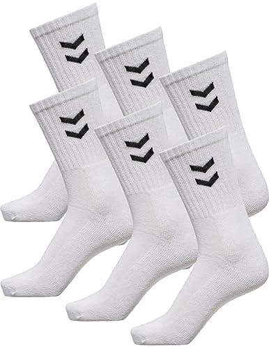 Image of hummel Unisex Sports Socks Pack of 6 I 41-45, White (9001), 41-45