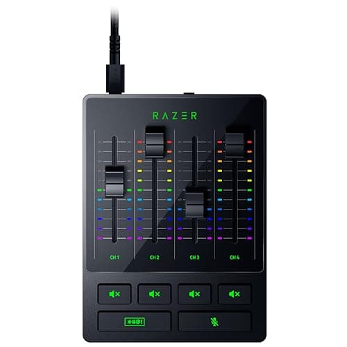 Image of Razer Audio Mixer - Analog Audio Mixer - 4-channel Interface with Mute Buttons - XLR Input with Preamp - Plug and Play - OBS streaming | Black