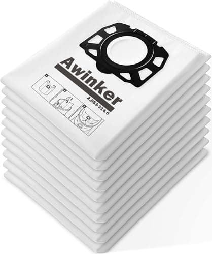 Image of 12 Pcs KFI 357 Vacuum Cleaner Bags for Kärcher WD2 WD3 KWD1 KWD2 KWD3 WD3.200 - WD3.800 M/SE4001/SE4002 Vacuum Cleaners, Replaces 2.863-314.0 Pack of 12