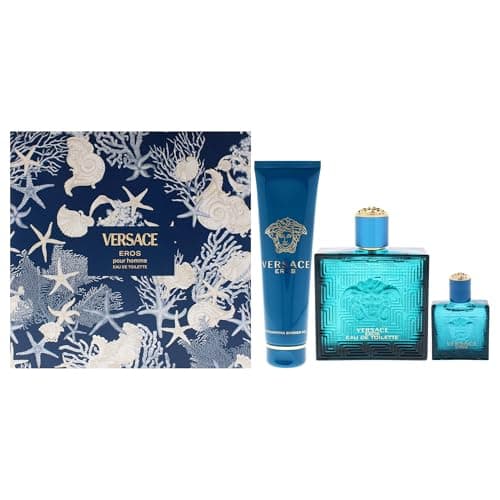 Image of Versace Eros by Versace for Men - 3 Pc Gift Set 3.4oz EDT Spray, 0.17oz EDT Spray Vial (Mini), 5oz Shower Gel