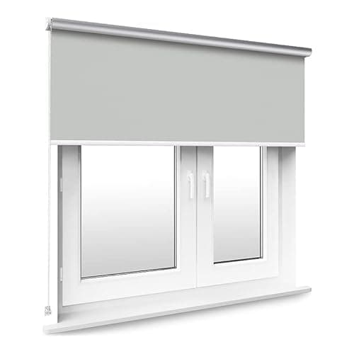 Image of Light Grey Thermal Blackout Window Roller Blind Available in 16 Width Sizes (90cm wide (+ 4.5cm fittings))