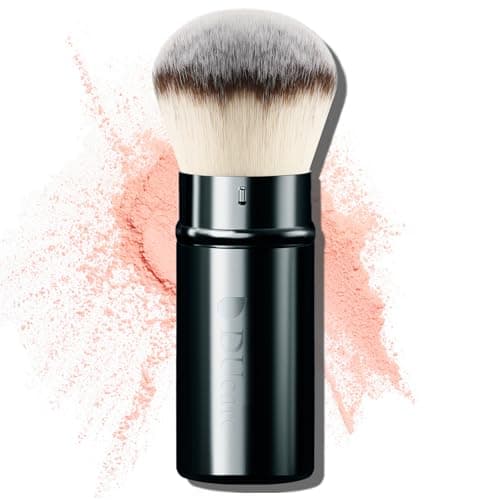 Image of DUcare Retractable Airbrush Kabuki Brush– Travel Makeup Brush for Liquid, Cream, Powder & On-the-Go Face Brush with Light Aluminum Handle