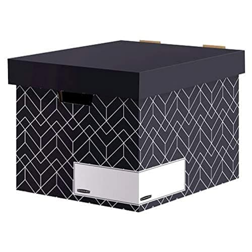 Image of BANKERS BOX Décor Cardboard Archive Boxes with Lids (WxHxD) 32.5 x 28.7 x 37cm (Pack of 5) Urban Midnight Blue