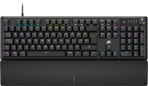 Image of CORSAIR K70 CORE RGB Mechanical Wired Gaming Keyboard with Palmrest – Pre-Lubed MLX Red Linear Switches, SOCD, ABS Painted Keycaps, Sound Dampening, Media Control Dial, QWERTY UK – Black